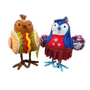 SUN SQUAD Set Of 2 Rae Dunn Featherly Friends Decorative Birds Franky & Cheery